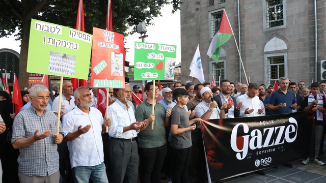 Kayseri'de İsrail'in Filistin'e yönelik saldırıları protesto edildi