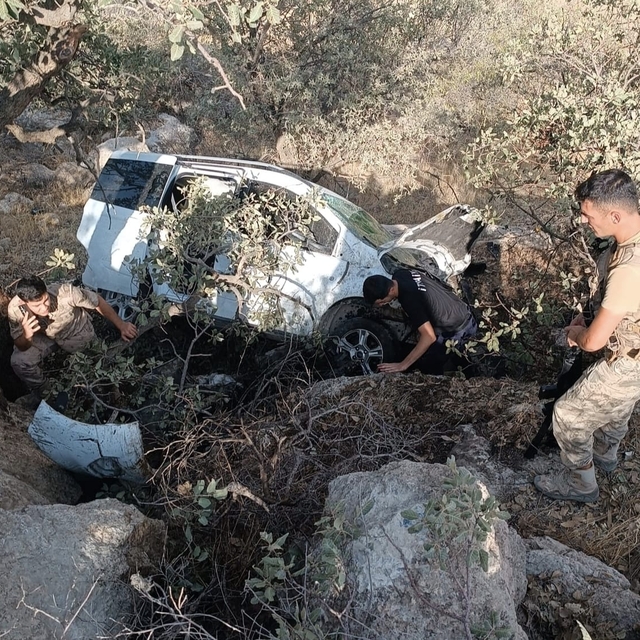 Mardin'de devrilen hafif ticari araçtaki 2 kişi yaralandı