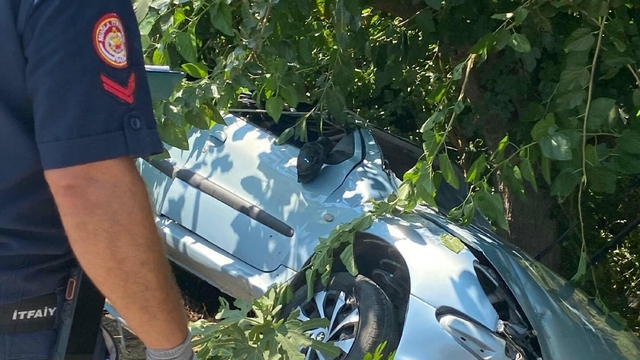 Otomobil ağaca çarptı; sürücü yaralandı, oğlu ve kayınvalidesi öldü