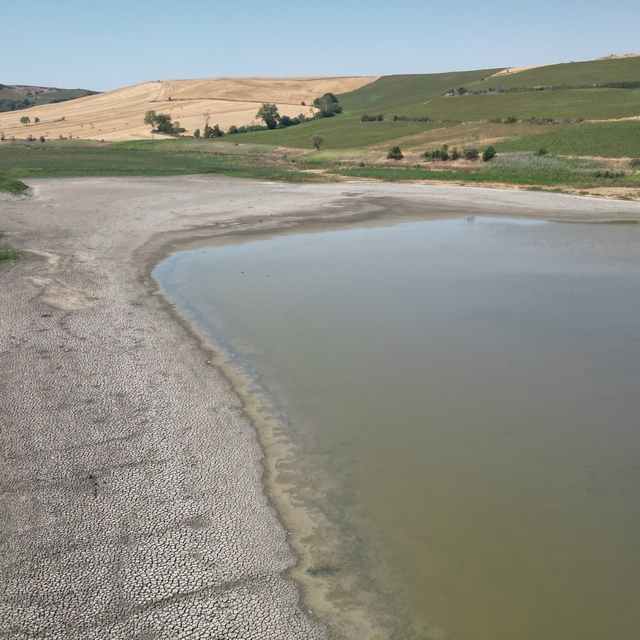 Tekirdağ'da su seviyesi düşen gölette oksijensiz kalan balıklar telef oldu