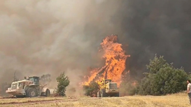 Denizli'de maki yangını