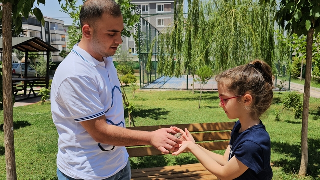 Siirt'te uçmakta zorlanan saka kuşu yavrusu koruma altına alındı