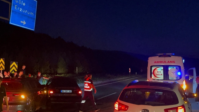 Ardahan'da iki otomobilin karıştığı kazada 4 kişi yaralandı