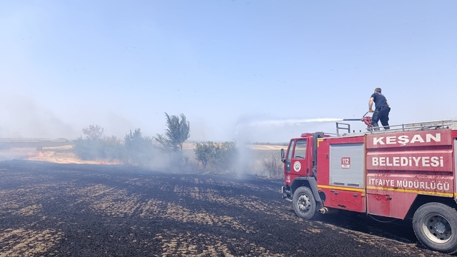 Edirne'de çıkan anız yangını söndürüldü