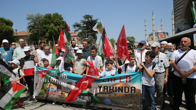 Edirne'de çocuklardan Gazze'ye destek gösterisi