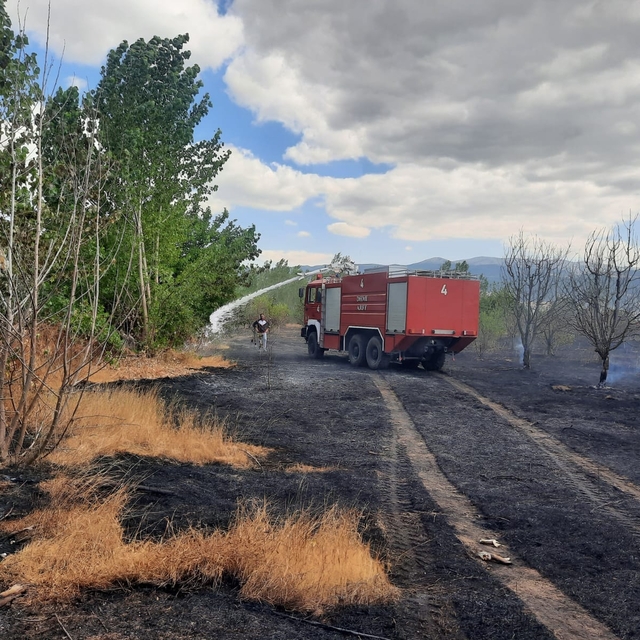 Tokat'ta çıkan anız yangını söndürüldü