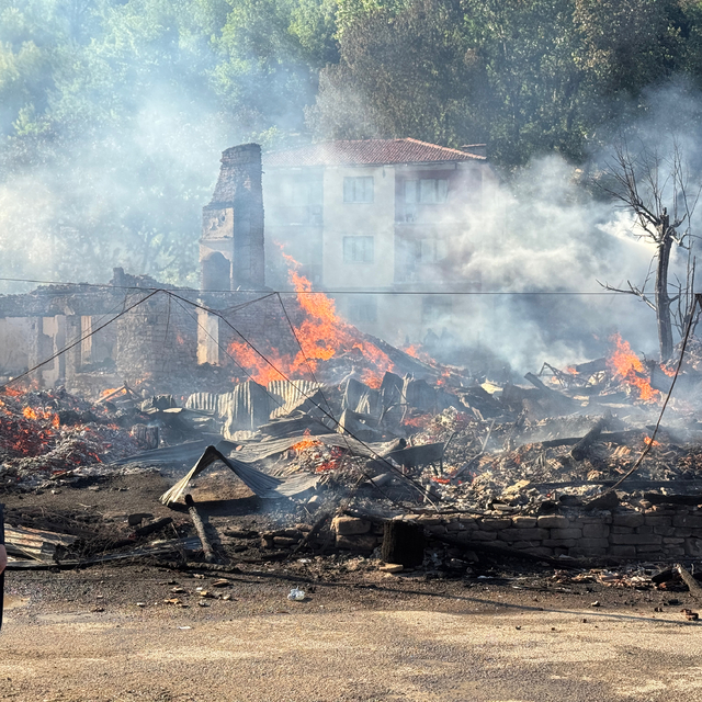 Bartın'da çıkan yangında 2 ev ile 2 samanlık kullanılamaz hale geldi