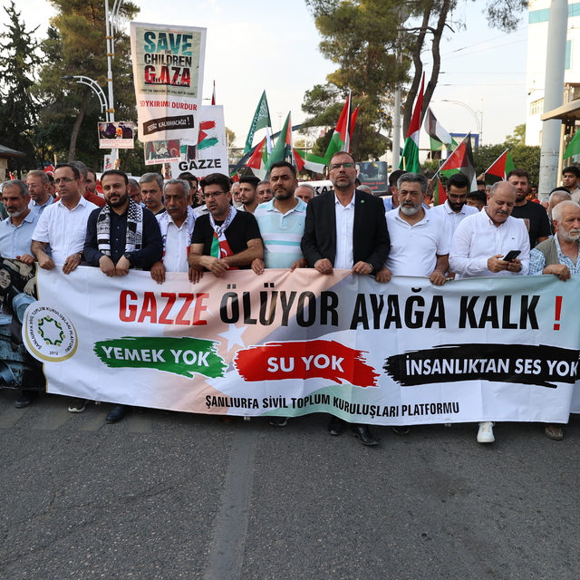 Şanlıurfa'da Gazze'ye destek yürüyüşü yapıldı