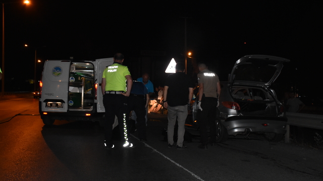 Sakarya'da bariyerlere çarpan otomobilin sürücüsü yaşamını yitirdi