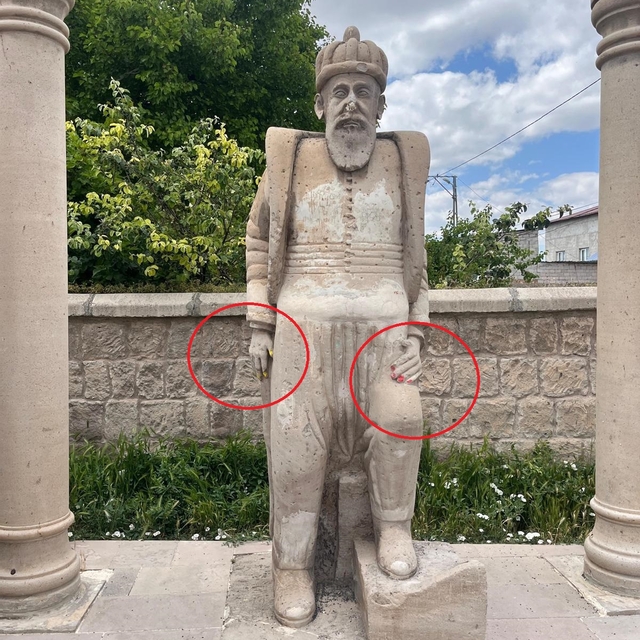 Mimar Sinan'ın doğup büyüdüğü mahallede heykeline zarar verildi