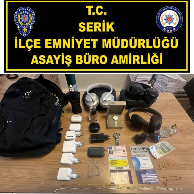 Serik'te hırsızlık yaptığı belirlenen zanlı tutuklandı