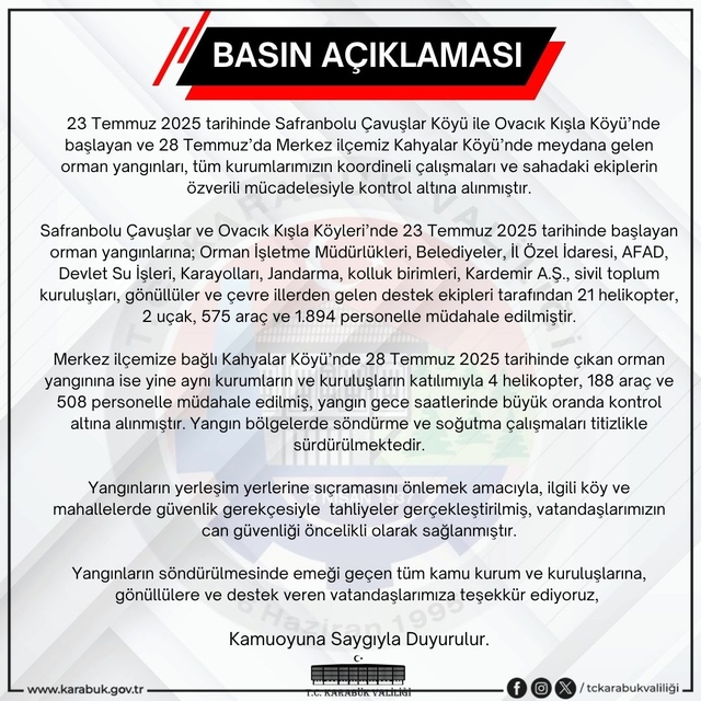 Karabük'teki orman yangınları kontrol altında (2)