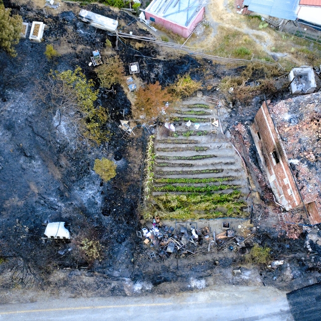 Karabük'te orman yangınlarının yol açtığı hasar görüntülendi