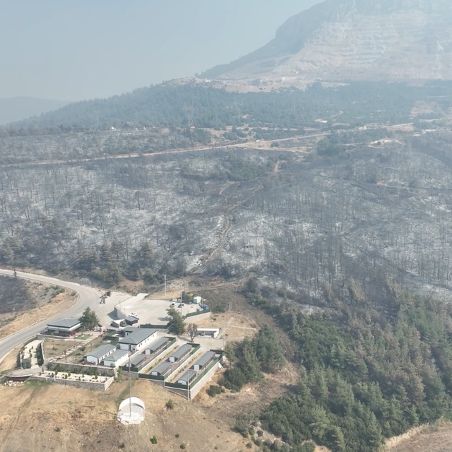 Bursa'da yanan ormanlar dronla görüntülendi; soğutma çalışmaları sürüyor