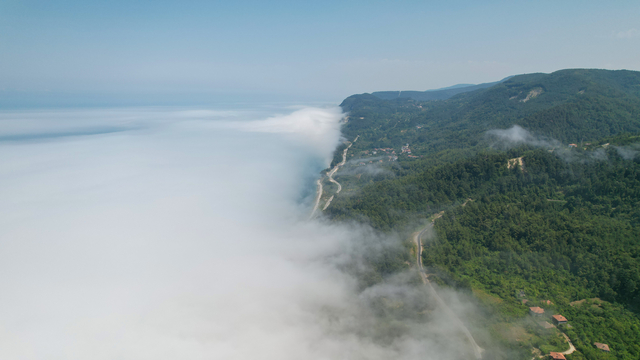 Kastamonu'da oluşan sis dronla görüntülendi