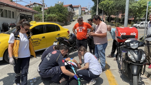 Bolu'da taksiyle çarpışan motosikletin sürücüsü yaralandı