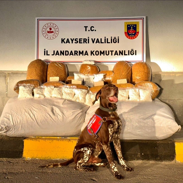 Kayseri'de yolcu otobüsünde 450 kilogram kaçak tütün ele geçirildi