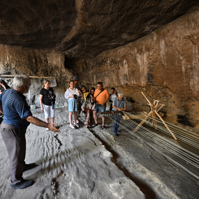 Gaziantep'teki kendir üretilen mağara fotoğrafçıların uğrak mekanı oldu