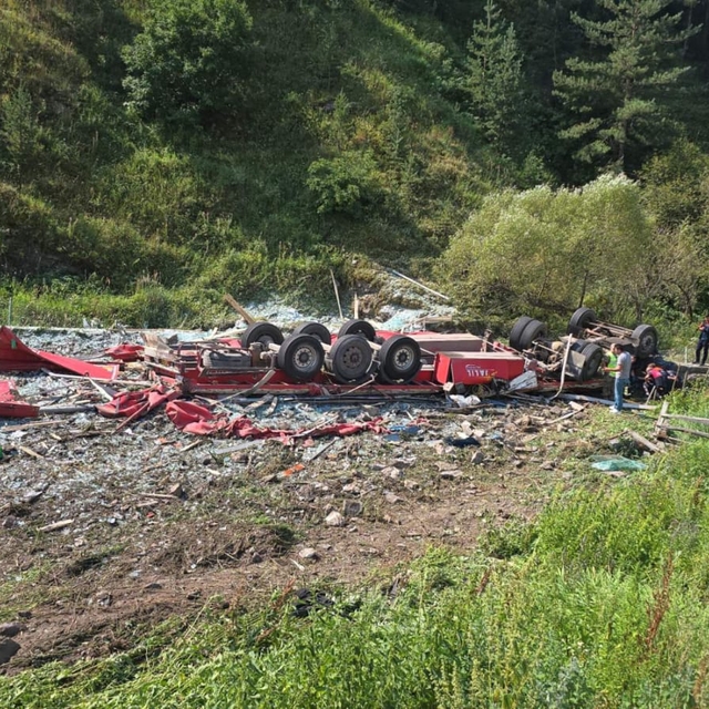 Erzurum'da şarampole devrilen tırın İranlı sürücüsü öldü