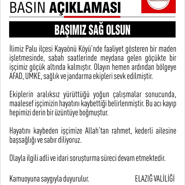 Elazığ'da madende göçük; 1 ölü (4)