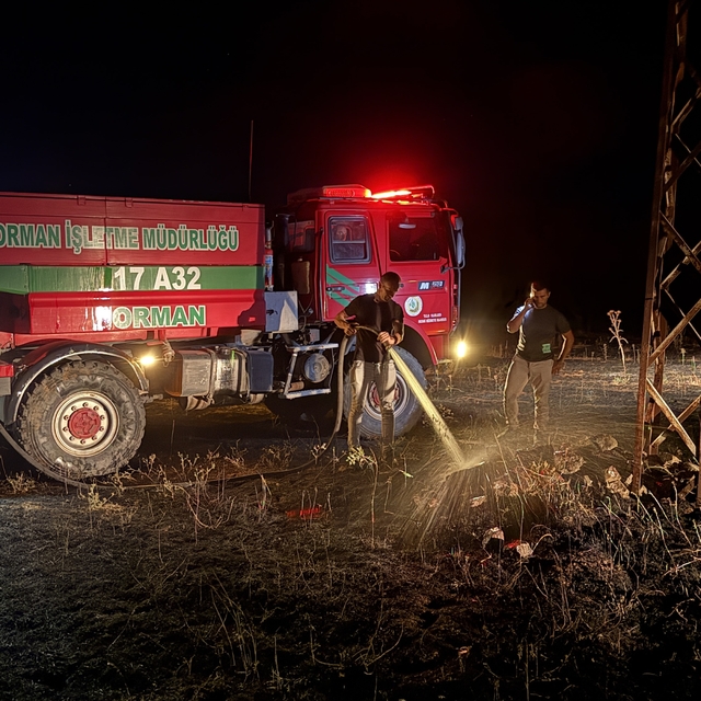 Çanakkale'de tarım arazisinde çıkan yangın söndürüldü