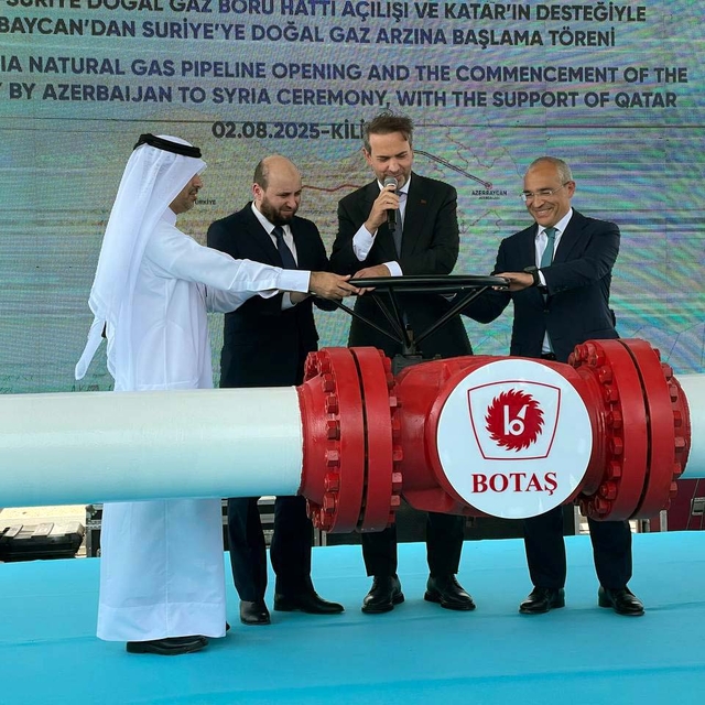 Türkiye'den Suriye'ye doğal gaz akışı başladı