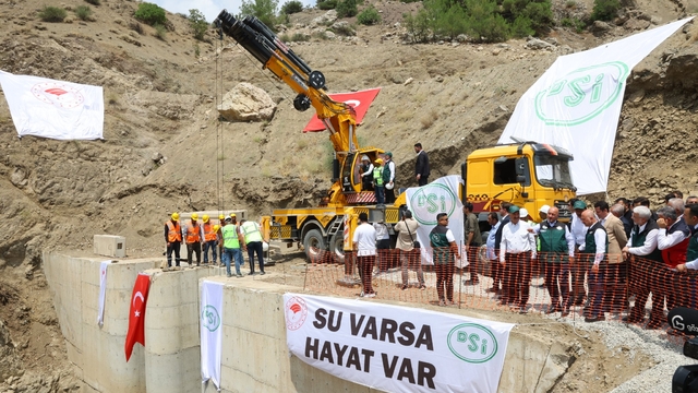 Bakan Yumaklı, Adıyaman'da; Çetintepe Barajı'nda su tutma aşaması başladı