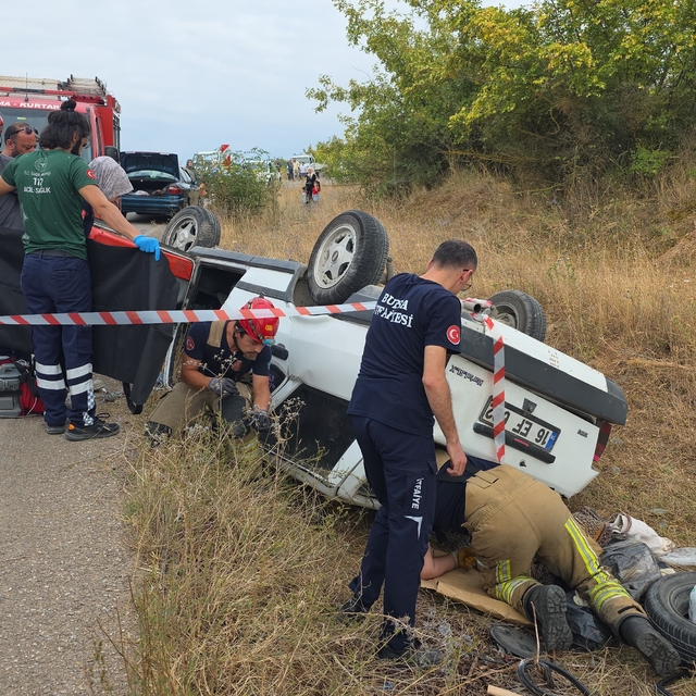 Bursa'da şarampole devrilen otomobilin sürücüsü öldü