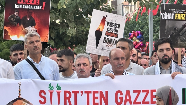 İsrail'in Gazze'ye saldırıları Siirt'te protesto edildi