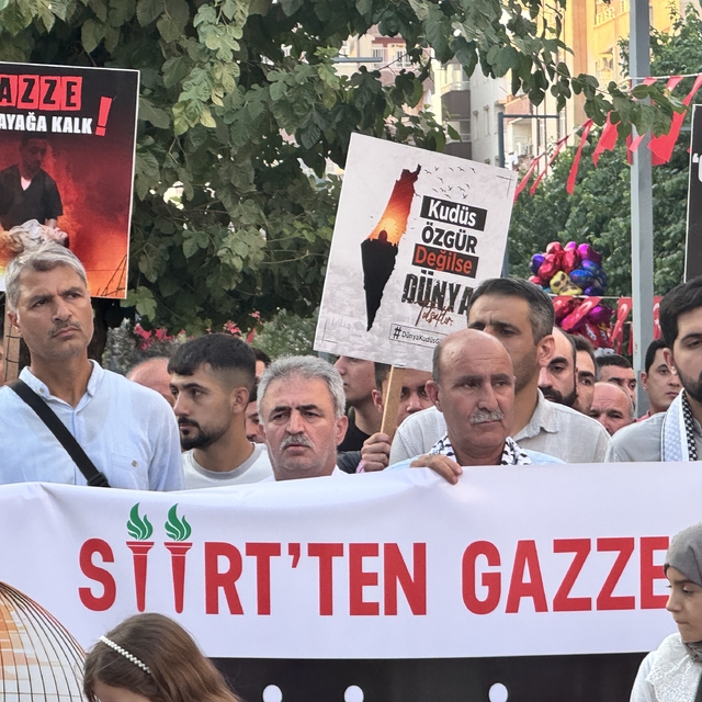 İsrail'in Gazze'ye saldırıları Siirt'te protesto edildi