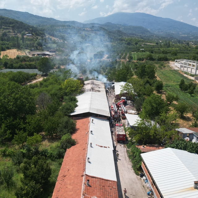 Bursa'da mobilya imalathanesinde çıkan yangın hasara neden oldu