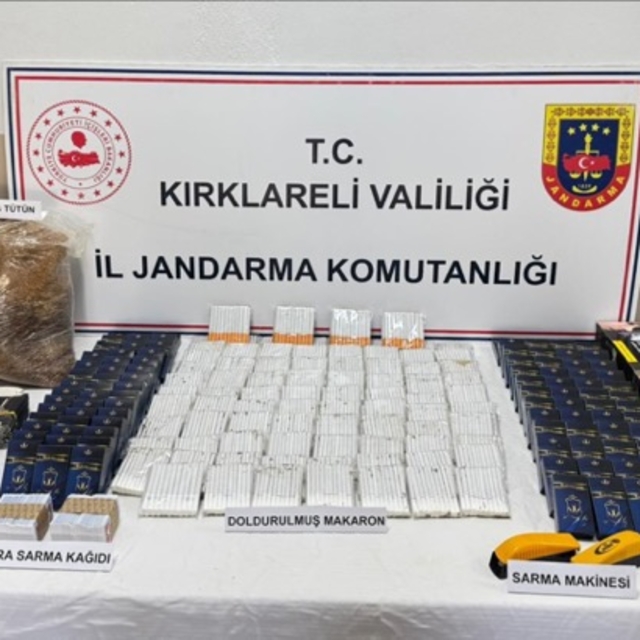 Kırklareli'nde 4 bin 220 makaron ile 3 kilogram tütün ele geçirildi