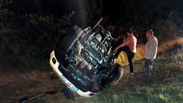 Tekirdağ'da takla atan kamyonette 2 kişi yaralandı