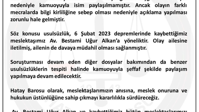 Hatay'da depremde ölen avukatın diplomasıyla sahte kayıt yapmışlar