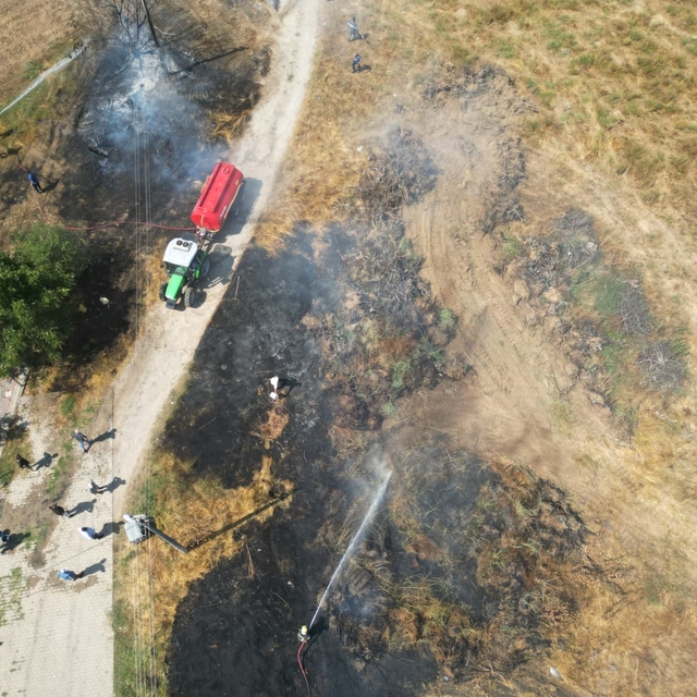 Bursa'da otluk alanda çıkan yangın söndürüldü