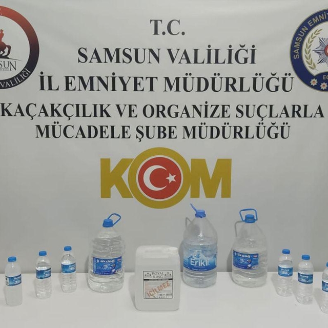 Samsun'da sahte içki üreten şüpheli gözaltına alındı