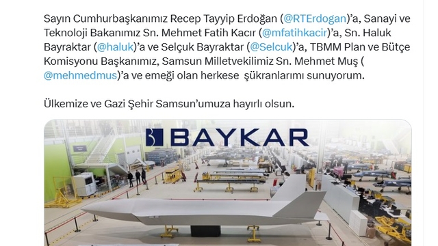 BAYKAR, Anadolu'daki ilk üretim üssünü Samsun'a kuruyor