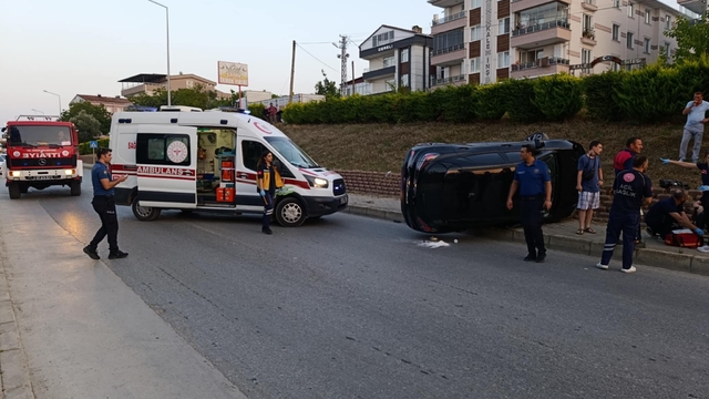 Gerze'de otomobilin devrilmesi sonucu 1 kişi yaralandı