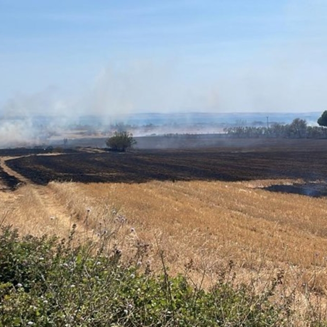 Çanakkale'de çıkan anız yangını söndürüldü