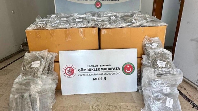 Mersin Limanı'ndaki konteynerde 587 kilogram esrar ele geçirildi
