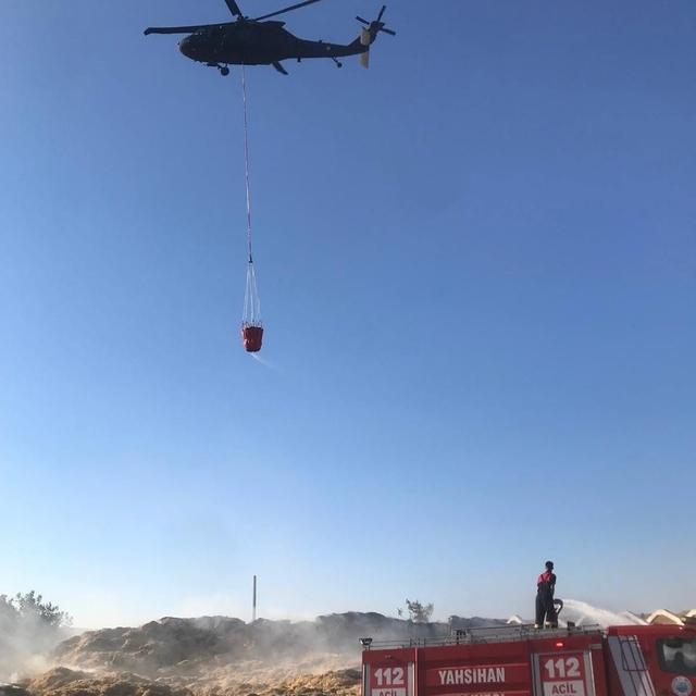 Kırıkkale'de saman balyalarında çıkan yangın kontrol altına alındı