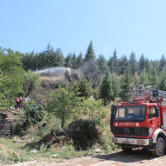 Afyonkarahisar'da çıkan örtü yangını söndürüldü