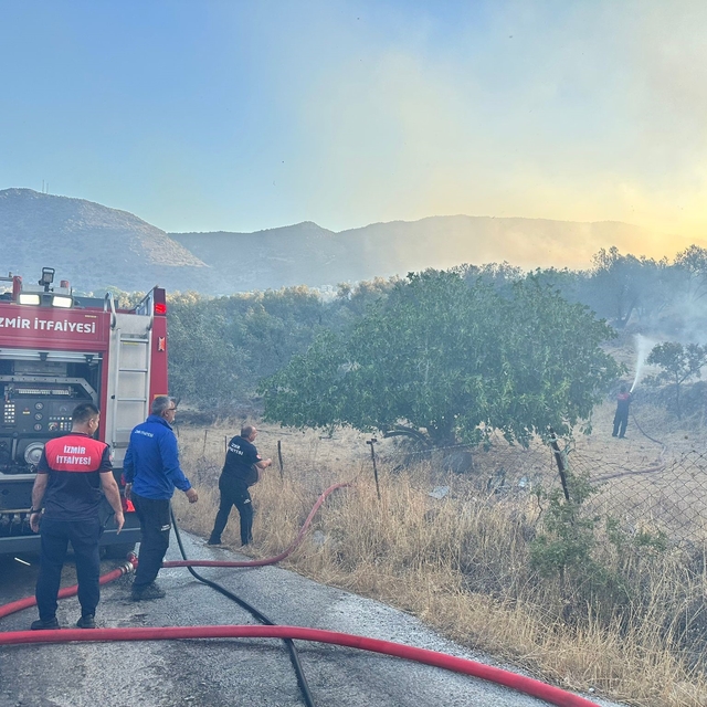 GÜNCELLEME - İzmir Dikili'de sitede çıkarak makilik alana sıçrayan yangına...