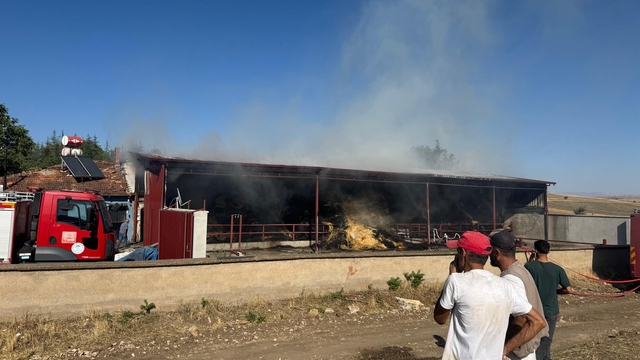Sandıklı'da samanlıkta çıkan yangın söndürüldü