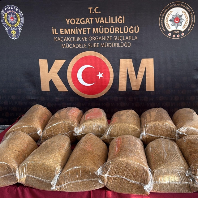 Yozgat'ta 65 kilogram kaçak tütün ele geçirildi