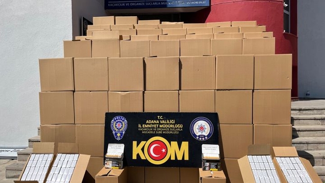 Adana'da 7 milyon 910 bin kaçak makaron ele geçirildi