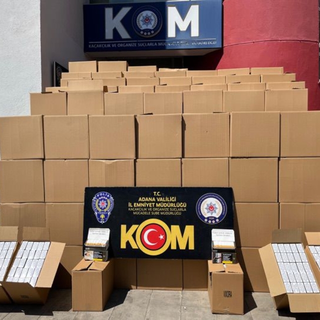 Adana'da 7 milyon 910 bin kaçak makaron ele geçirildi