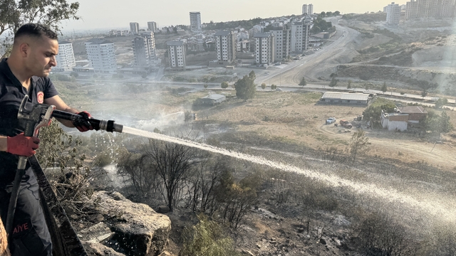 Adana'da ağaçlık ve çalılık alanda çıkan yangın söndürüldü