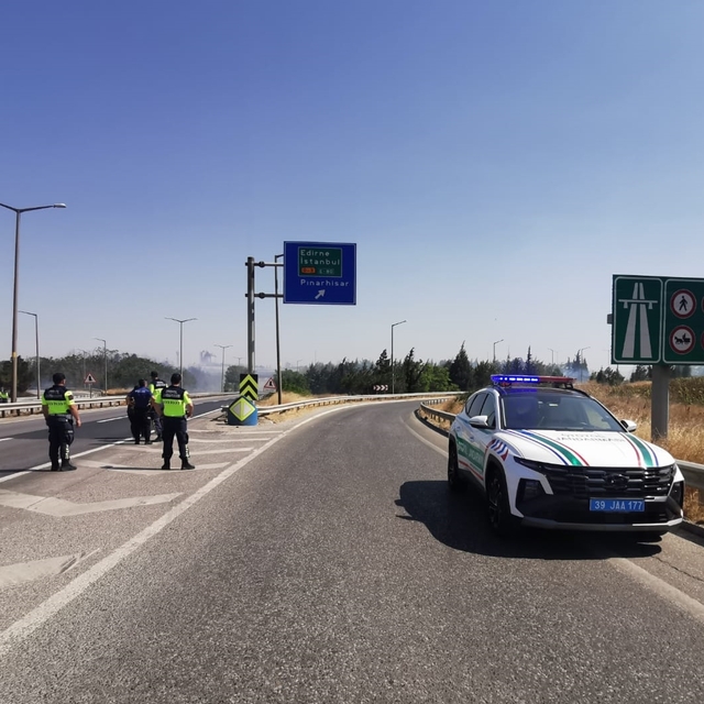 Kırklareli'nde anızda başlayıp ağaçlık alana sıçrayan yangına müdahale edil...