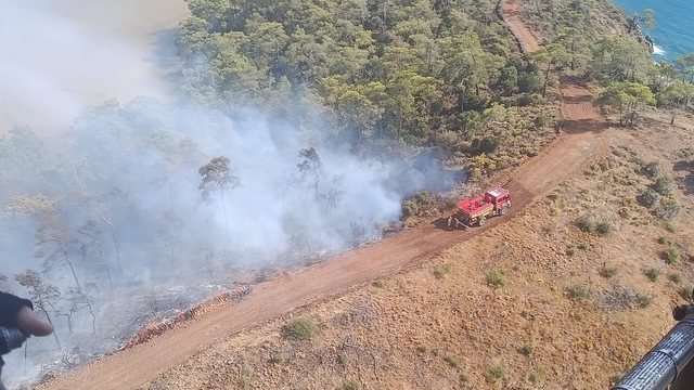 Fethiye'de orman yangını çıktı